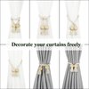 Nieffeiy 2 Pack Magnetic Curtain Tiebacks Cotton Hand Woven Tie Back Decorative Rope Holdbacks for Curtains Draperies No Tools Required, Beige