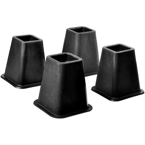 Home-it 5 to 6-inch SUPER QUALITY Black bed risers, helps you storage under the bed 4-pack (Black)