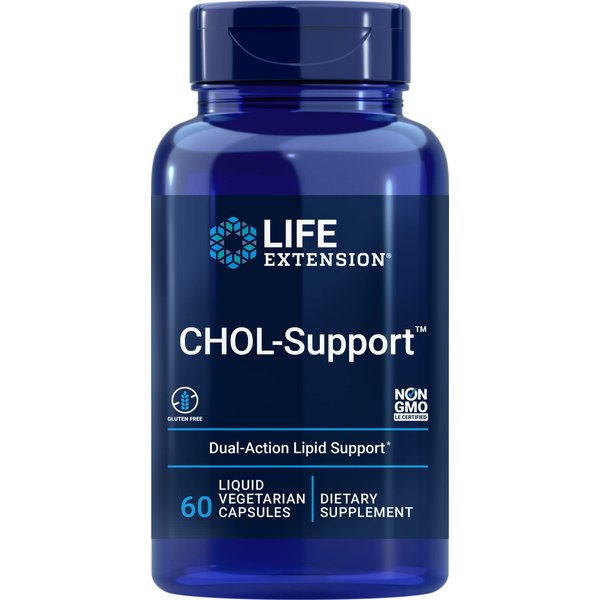 Life Extension CHOL-Support Cholesterol Management Support Supplement – Gluten-Free, Non-GMO, Vegetarian – 60 Liquid Vegetarian Capsules