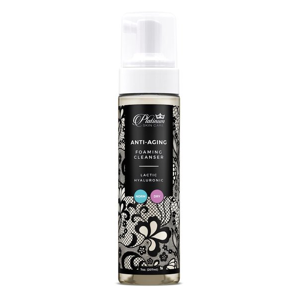 Anti-Aging Foaming Lactic Cleanser Skin Resurfacing Cleanser - Dual-Action Anti-Aging Exfoliating Face Wash and Cleanser - Smoothes Skin with Lactic Acid