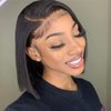 KESEN Bob Wig Human Hair 13x4 HD Lace Front Wigs for Black Women Human Hair Side Part Frontal Bob Wig, Ailwelia Glueless Short Human Hair Wigs for Black Women Pre Plucked 180% Density 10 Inch