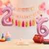 Pink 6 Balloon 40 Inch,Giant Number Balloon Mini Bow Balloon Set for Girl 6th Birthday Party Decorations,Six Years Old Birthday Pink Theme Party Decorations,Pink Foil Mylar Birthday Digital Balloon