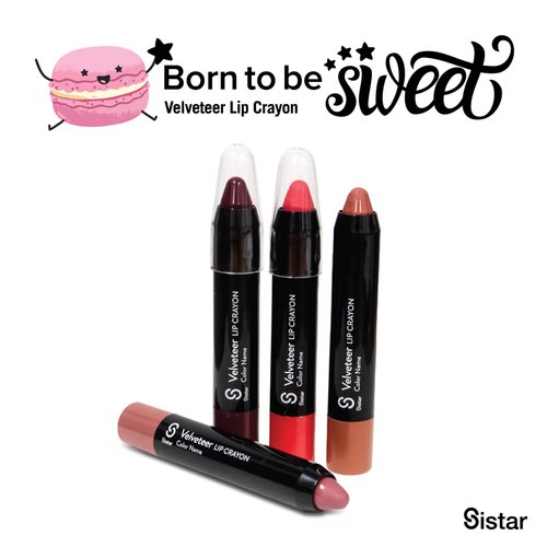 Sistar Born To Be Sweet Velveteer Lip Crayon Lip Color Longwear Chocolate Scented