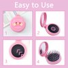 Petunny Travel Hair Brush Set - 6Pcs Mini Round Folding Massage Combs for Women and Girls, Random Styles