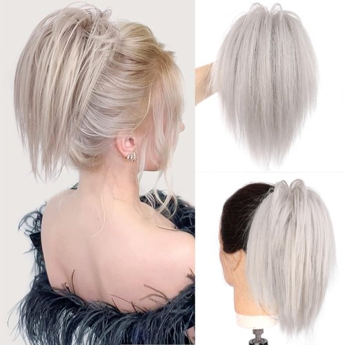 ELIO Messy Bun Hair Piece Claw Clip Hair Bun Wavy Curly Chignon Hair Bun for Women Extensions Tou...