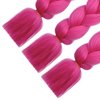 HAIRCUBE Hot Pink Braiding Hair 24 Inch 3 Packs Pre Stretched Box Braids Colorful Twist Braiding Hair Extensions Synthetic Crochet Braiding (Hot Pink)