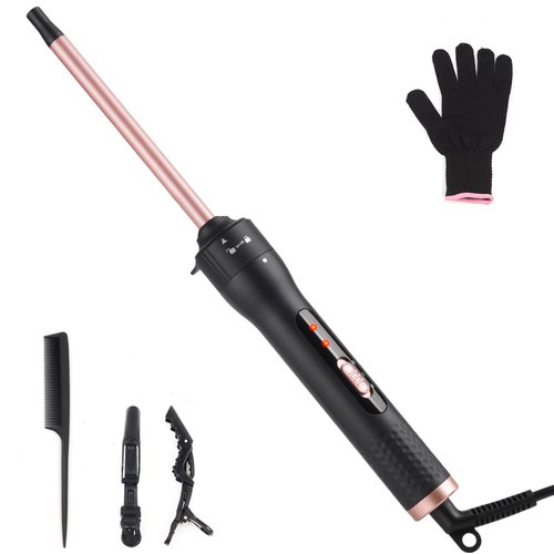 UNOBEY Curling Wand Professional Ceramic Hair Curling Iron 13mm for Short to Long Hair Styler Curler with Glove, Rapid Heating, Dual Voltage