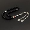 ALBATROSART -Gentle Men Collection- Prayer Beads-Worry Beads-Tesbih-Tasbih-Tasbeeh-Misbaha-Masbaha-Subha-Sebha-Rosary (Synthetic Black Onyx Stone -8 mm 33 beads-)