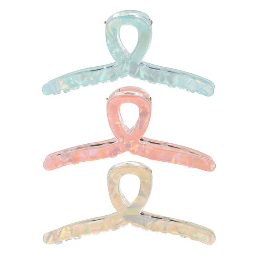 Claw Hair Jaw Clips Barrettes - 4.4inch No Slip Claw Clip Hair Clamp Grips for Women Girls Mermaid Color Hair Clips Plastic Hair Claws for Thin Thick Hair, 3 Color