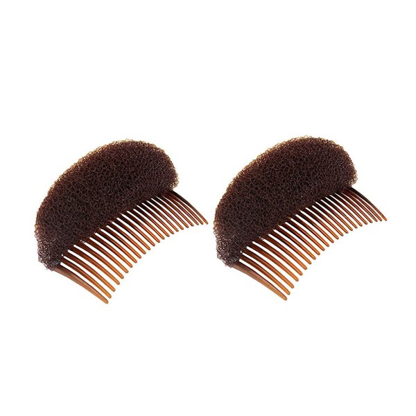 2Pcs Charming Bump It Up Volume Inserts Hair Comb Do Beehive Hair Stick Bun Maker Tool Hair Base Styling Accessories for Women Lady Girl (Brown)