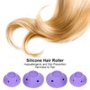 Silicone Hair Curlers Set,20Pcs No Clip Heatless Hair Curlers Roller,Mushroom Shaped Hair Curlers Set for Girls Women DIY Wave Hair Style Tool Purple