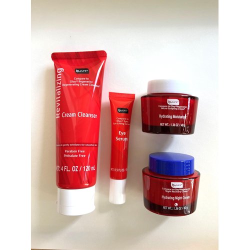 B.pure Skin Care Set, Cream Cleanser 4 fl oz, Eye Serum 0.5 fl oz, Moisturizer 1.38 oz, Night Cream 1.38 oz