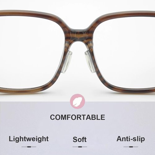 Mr.ZzjOOj Eyeglass Nose Pads, Soft Silicone Adhesive Nose Pads for Glasses, 3.2mm Heighten Anti-Slip Air Chamber Glasses Nose Pad for Full Plastic Frames, 12 Pairs (Clear)