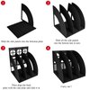 SAYEEC Magazine Holder Desk File Organizer Plastic 3 Compartment File Holder Folder Stand File Divider Document Cabinet Rack Book Storage Organizer Filling Box (Black)