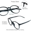VisionGlobal Blue Light Blocking Glasses for Women/Men, Anti Eyestrain, Computer Reading, TV Glasses, Stylish Oval Frame, Anti Glare (Black, 2.50 Magnification)