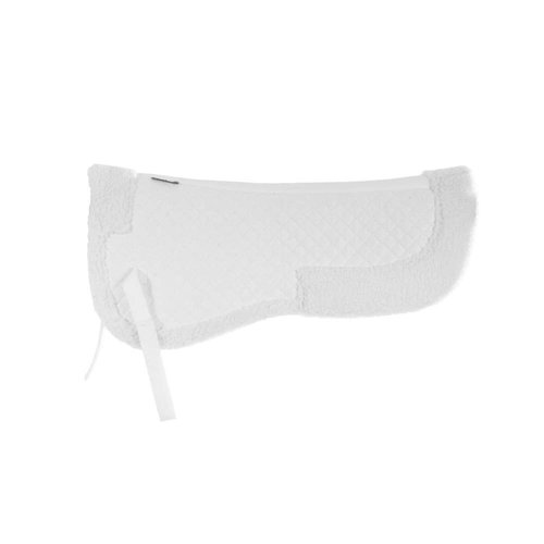 HORZE Fur Half Pad | Durable, Breathable, Non-Slip Correction Saddle Pad - White - Horse