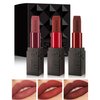 3 Pcs Matte Lipstick for Women Set, Rose Cherry Dark Red Brown Red Nude Matte Lipstick Long-Lasting Lip Makeup,Waterproof Smudge Proof Velvet Lip Gloss 24 Hours Lip Stick Lip Color Gift for Girl-Set B