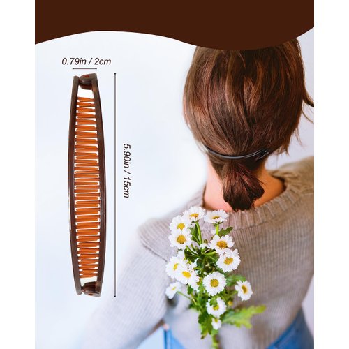 12 Pieces Banana Clip, Classic Clincher Combs for Women, 90s Banana Clips Styling Hair Accessories, Vintage Grip Comb for Fishtail Hair Fish Shape Ponytail Holder
