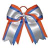 New "ORANGE BLUE SILVER" Cheer Hair Bow Pony Tail 7 Inch Girls Cheerleading Practice Football Games Uniform Hairbow Competition Grosgrain Ribbon