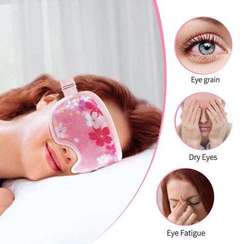 ZNÖCUETÖD Ice Eye Mask Gel Eye Mask Cooling 2 Packs Reusable Cold Eye Mask for Dark Circles and Puffiness, Cold Compress Eye Ice Pack with Soft Plush Backing for Dry Eyes, Migraine, Stress Relief