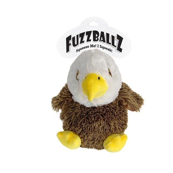 KTR Group FuzzBallz Bald Eagle Dog Toy Plush Oversized Tennis Ball Wobbler