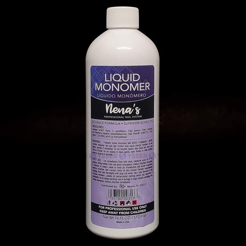 Professional Liquid Monomer by Nena's 16 fl oz, Advanced GlamourShield acrylic formula, no MMA, Non-Yellowing, Quick Dry, Strongest Adhesion, Acrylic Nail Art Extension Carving