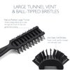 Baasha Hair Brush, Vented Brush for Blow Drying, Mens Short Hair Brush with Ball Tipped Bristles, Best for Wet or Dry Hair - Black