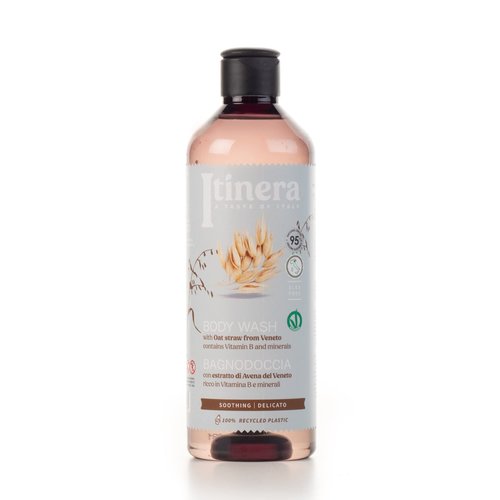 Itinera Soothing Body Wash with oat straw from Veneto (12.51 fl oz) - with Aloe vera and Glycerine - Vegan Friendly - 95% Natural Origin Ingredients