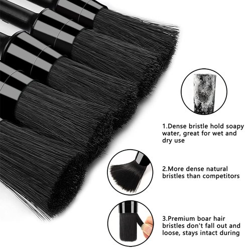 HMPLL 9pcs Auto Car Detailing Brush Set/ Interior Cleaning Kit Includes 5 Soft Premium Detail Brush, 3 Wire Brush & 1 Vent Cleaning Brush for Cleaning Interior, Dashboard, Engines, Leather, Wheel