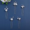 Soulshow 5 Pieces White Flower Bridal Wedding Hair Pins for Women Resilient No Deformation Polymer Clay Flower Hair Pins Pearl Rhinestones Wedding Hair Pieces for Brides