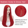 Red Wig for Women Girls Cosplay Sally, Alacos 60CM Long Straight Red Wig for Sally Costume, Red Cosplay Wig with a Free Wig Cap Perfect for Halloween Christmas Costume Show