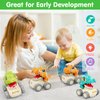 MOONTOY Baby Car Dinosaur Toys for 1 2 Year Old Boy Press and Go Cars for Toddlers 1-3, Push Go Dino Cars Toddler Toys Age 1-2 0-2 Baby Toys 12-18 Months Christmas Stocking Stuffers 1st Birthday Gifts