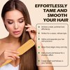 2PCS Boar Bristle Hair Brush Slick Back Hair Brush for Sleek Ponytail Bun & Smoothing Baby Hairs- Soft Medium Smoothing Hairbrush to Style,Polish & Lay Hair Down Flat- Wooden Hair Brush for Men Women