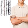 Barbed Wire Temporary Tattoo, Tribal Tattoo Costume Black Barb Wire Creeper Vine Fake Tattoos for Men Women Body Art, 3 Sheets