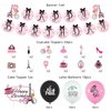 Pink Paris Birthday Party Decorations Set Happy Birthday Party Supplies Banner Cupcake Toppers Ballons for Girls Baby Shower Birthday Paris Eiffel Tower Theme