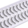 outopen 10 Pairs Clear Band Manga Lashes Natural Look 12MM Anime Lashes Spiky Japanese Korean Asian False Eyelashes Look Like Individual Clusters (T12|10-15MM)