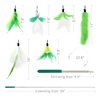 SONGWAY Cat Feather Toys Wand - 7 Pcs Interactive Cat Toys for Indoor Cat Kitten, Retractable Cat Wand Toy with 6 Feather Teaser Refills with Bell, Cat Fishing Pole Toy, Green