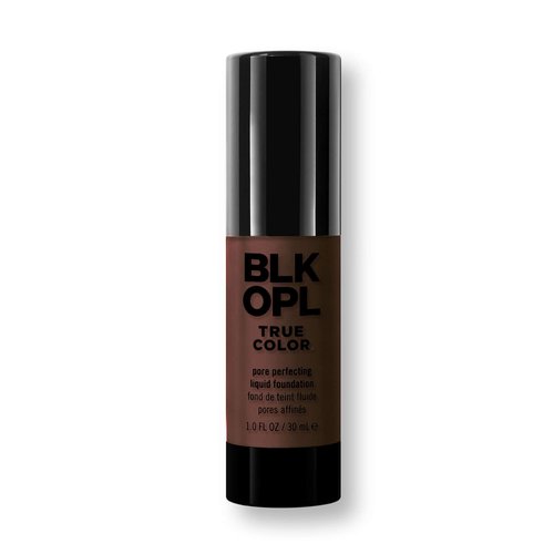 BLK/OPL TRUE COLOR Pore Perfecting Liquid Foundation, Ebony Brown — enriched with Vitamins C & E, paraben-free, fragrance-free, cruelty-free