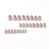 IMSOHOT Glossy Oval Press on Nails Short French Fake Nails Round Nude False Nails with Designs Glue on Nails Acrylic Nails for Women
