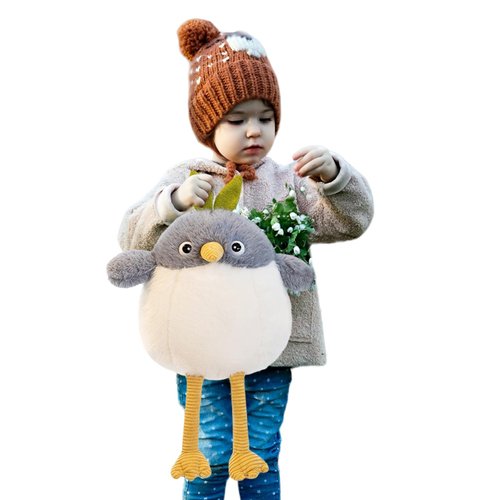CURVETDA Cute Bird Stuffed Animal Plush Doll Toys,Adorable Companions, Soft Plushie Birthday Gifts for Kids Girls Boys (Grey,13 inch)