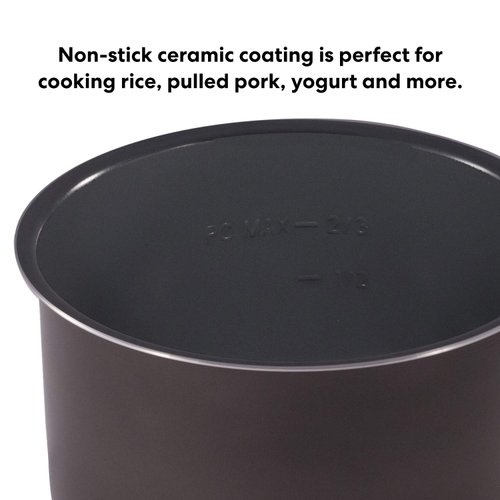 Instant Pot Ceramic Inner Slow Cooking Pot 6-Qt, Non-Stick Coated Interior, Rice Cooker