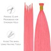 WENNALIFE I Tip Hair Extensions Human Hair, 50g 100s 14 Inch Light Pink Remy Itip Human Hair Extensions Invisible Itips Straight I Tips Fusion Extensions Real Human Hair