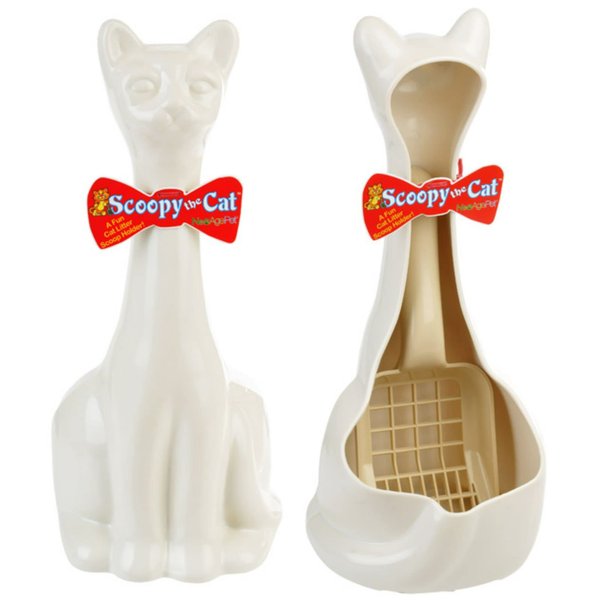 New Age Pet Scoopy Cat Litter Holder w/Scoop,White (IND003W)