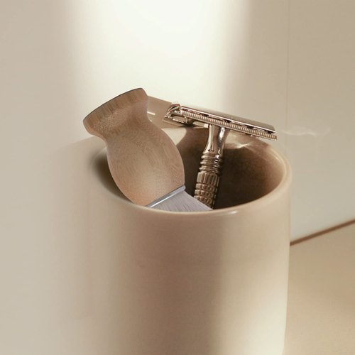 KIKC Handmade Shaving Brush, Professional Design for men's shaving, Synthetic Shaving Tool that can be used with Safety razors, Straight Handle Shavers,A Great Wet Shaving Tool