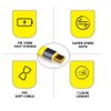 NFHK Yellow USB4 Extension Cable Slim Flat Male to Female 40Gbps with 100W Charging and 8K@60Hz