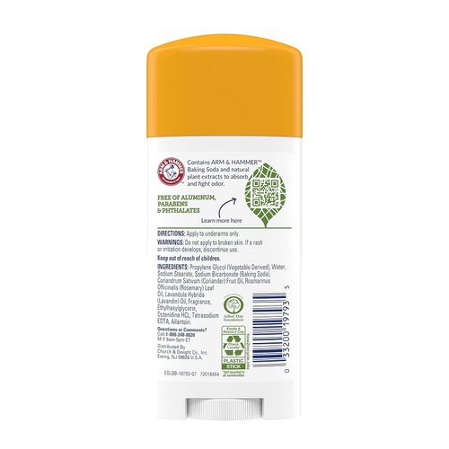 ARM & HAMMER Essentials Natural Deodorant Fresh 2.50 oz (Pack of 2)