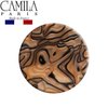 Camila Paris CP2965 French Hair Ponytail Holders Ties, Round, Handmade, Rose, Strong Hold Grip Elastic Band Hair Clips for Women, No Slip and Durable Styling Girls Hair Accessories, Made in France