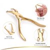Glamordove Hair Extension Tool Kit Stainless Steel Pliers Micro Beads Remover Hook Looper Hair Gripper Sectioning Clips Wefting Sewing Salon Barber Accessories (Gold)