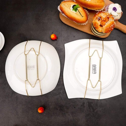 SOSPIRO 10 Pack Stainless Steel Plate Hangers for Walls Compatible Decorative Plates Hooks Dish Diaplay Holder with 10 PCS Wall Hooks (8 Inch)