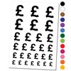 Pound Sterling Symbol United Kingdom Temporary Tattoo Water Resistant Fake Body Art Set Collection - Black (One Sheet)